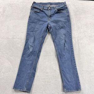 Duluth Trading 40‎ Grit Jeans Mens 36x32.5* Blue Denim Workwear Standard Fit